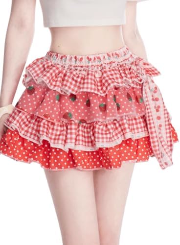 Amazon.com: Y2K Fairy Grunge Mini Skirt Coquette Ruffle Flared